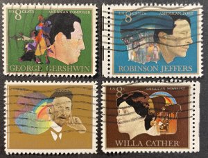 US #1484-1487 Used Set F/VF 8c Gershwin / Jeffers / Tanner / Cather 1973 [R971]