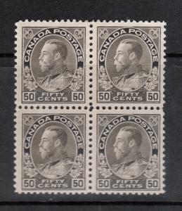 Canada #120i Very Fine Mint Block - Minor Gum Disturbance On Three Stamps *Cert.