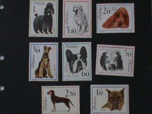 POLAND-1963-SC#1115-23 WORLD FAMOUS LOVELY DOGS- MNH VF COMPLETE SET RARE