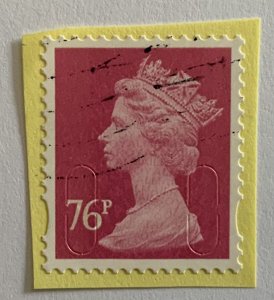 GREAT BRITAIN MACHINS SRLF ADHESIVE 2011 76p  ROSE SGU2927  USED