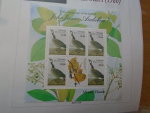 Grenada   Birds  J J  Audubon  #  1354  MNH   Mini Sheet