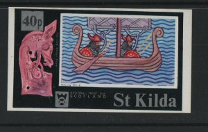 Thematic stamps ST.KILDA 1971 VIKING SHIP M/S surch 40p mint