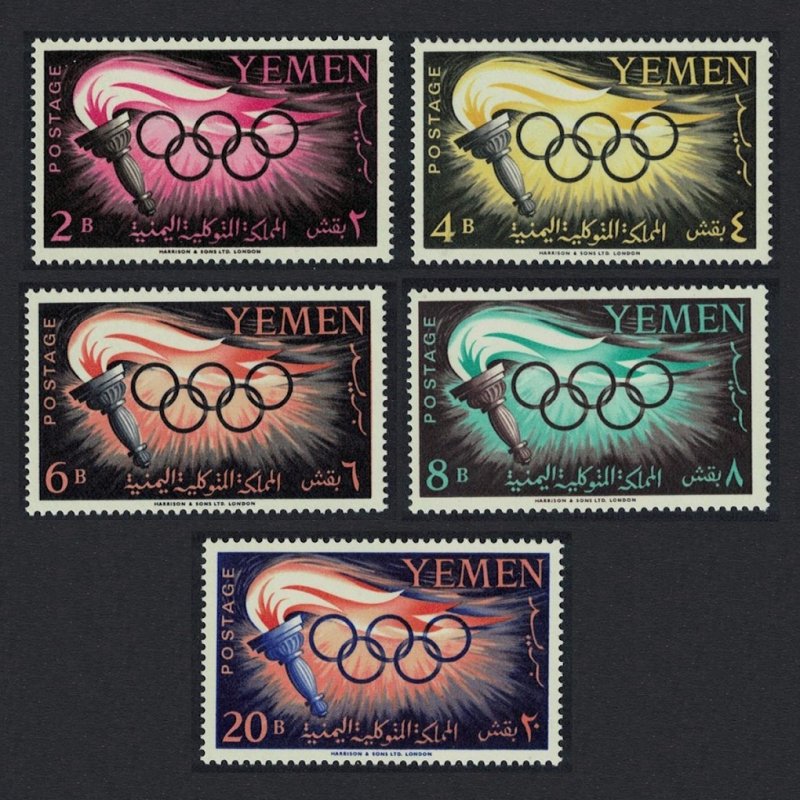 Yemen Olympic Games Rome 5v 1960 MNH SC#98-102 SG#126-130