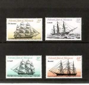 Micronesia 1985 - Historic Ships - Set of 4 Stamps - Scott #23, C10-12 - MNH