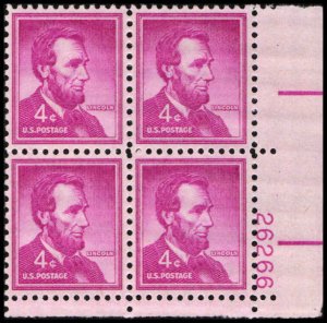 US #1036a LINCOLN MNH LR PLATE BLOCK #26266