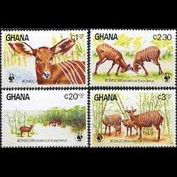 GHANA 1984 - Scott# 927-30 Antelopes Set of 4 LH