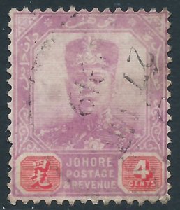 Malaya - Johore, Sc #89, 4c Used