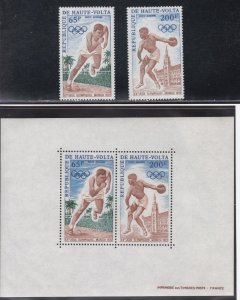 Burkina Faso # C102-103, C103a, Munich Summer Olympics, Mint NH, 1/2 Cat.