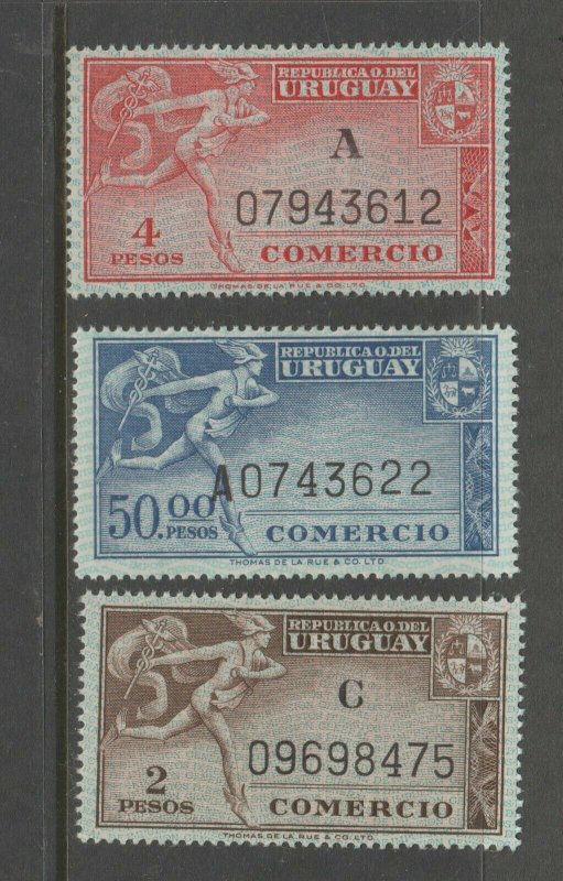 Uruguay Comercio revenue stamp 5-26-141- MNH GUM Scarce as mnh Thomas de la rue