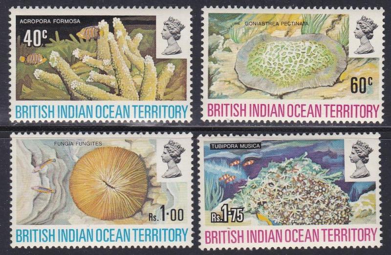 British Indian Ocean Territory # 44-47, Corals, NH, 1/2 Cat