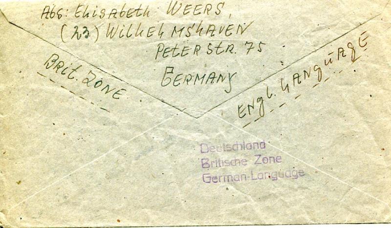 Germany 1947 censored cover to Iola,KS