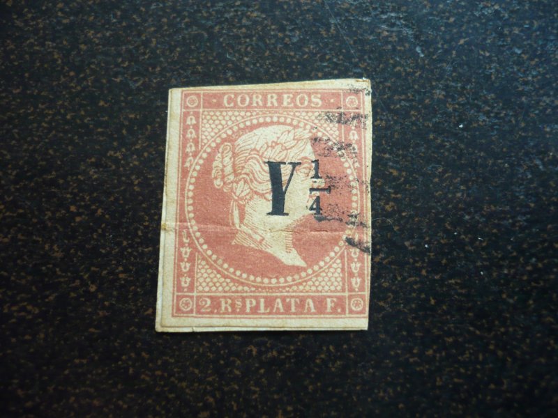 Stamps - Cuba - Scott# 15 - Used - Surcharged - Imperf