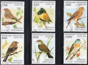 Togo 1784-89 - Cto - Finches / Birds (Cpt. Set of 6) (1996) (cv $7.20) (2)