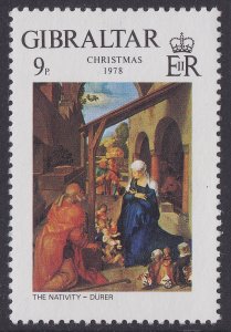 Gibraltar 413 Christmas Dürer The Nativity 9p single MNH 1978