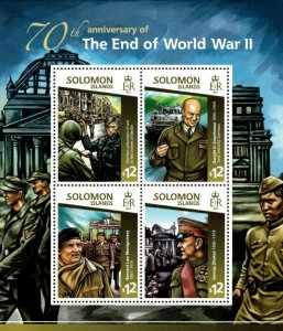 Solomon Islands 2015 - End of World War II, 70 Years - Sheet of 4 - MNH