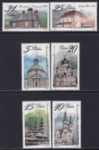 Poland 1984 Sc 2658-63 Religious Buildings Stamp MNH