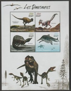 MADAGASCAR - 2019 - Dinosaurs - Perf 4v Sheet - MNH - Private Issue