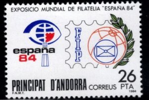 Andorra  (Spanish) Scott 161 MNH**Espana 1984NH**Winter Olympics stamp 1984