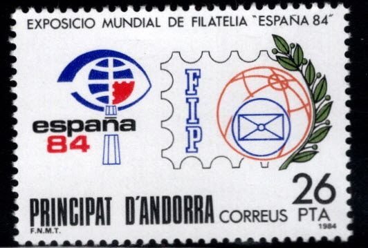 Andorra  (Spanish) Scott 161 MNH**Espana 1984NH**Winter Olympics stamp 1984