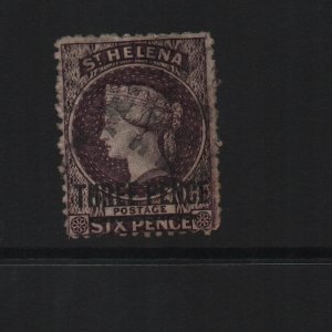 St Helena 1868 SG11 - 12.5 perf, CC watermark - used