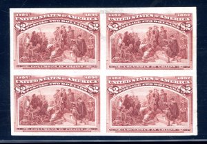 US SCOTT #242P3 BLOCK OF 4 PROOF SCV $1,850 (4/3/24 GP)