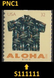 US 4599 Aloha Shirts 32c PNC1 S111111 MNH 2012