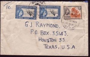 GILBERT & ELLICE iS 1965 7d rate cover MAIANA to USA.......................37299