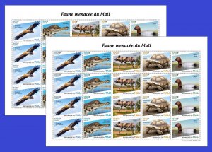 MALI 2023 SHEET 20V - TURTLES BIRDS EAGLE DUCKS DUCK CROCODILE DOGS - MNH-