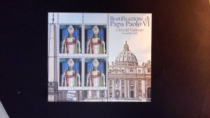 Vatican City Sc# 1571 Complete Sheet of 4 MNH  (2014)