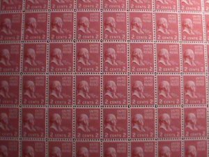 ​UNITED STATES 1938 SC# 806-PRESIDENTIAL ISSUE-JOHN ADAMS-MNH- SHEET VERY FINE