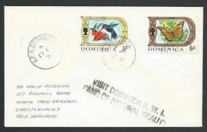 DOMINICA 1971 cover - scarce VISIT DOMINICA handstruck tourism slogan......56945