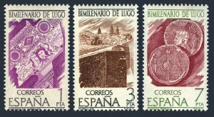 Spain 1995-1997,MNH.Mi 2249-2251.Lugo City,2000th Ann.1976.Mosaic,City wall,Coin