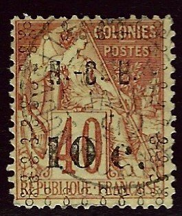 New Caledonia SC#13 Used F-VF sh perf/hr SCV$20.00...Worthy of a bid!