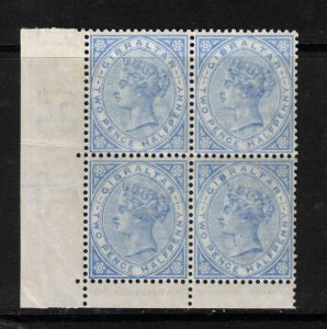 Gibraltar SG #11w Very Fine Never Hinged Lower Left Corner Block Watermark Invrt