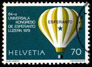 SWITZERLAND Sc 673 USED - 1979  70c - Hot Air Balloon