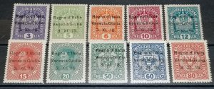 Italy 1918 Venezia Giulia Occupation – Regno d’Italia Overprints on Austria MH