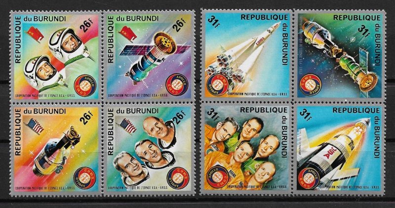 1975 Burundi 477-8 Apollo Soyuz MNH