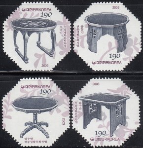 South Korea 2003 MNH Sc #2122a-2122d Traditional Culture 190w Tables