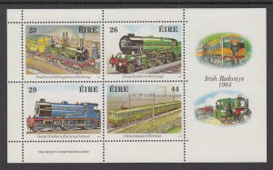 Ireland 584a Trains Souvenir Sheet MNH VF