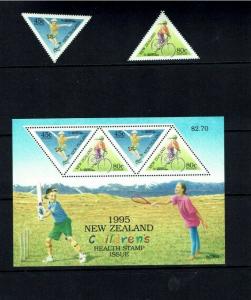 New Zealand: 1995  Children's Health, Sports,  MNH set + M/S