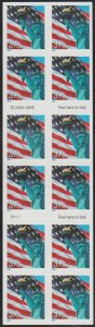 3978b, Booklet pane of 20. Lady Liberty & Flag , MNH.