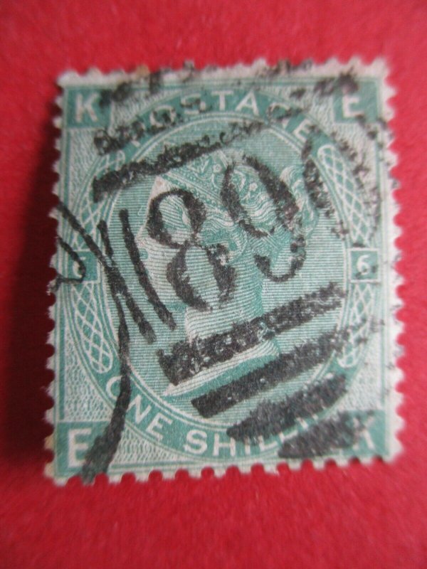 SG117 1/- Green Plate 6 1871 Windsor 890 Duplex Used Victoria Surface Printed GB