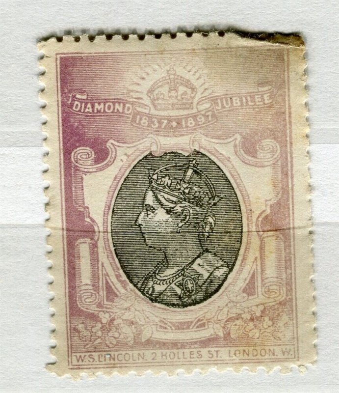 BRITAIN; 1897 early QV Diamond Jubilee issue special stamp Mint hinged value