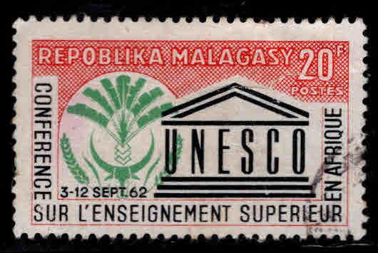 Madagascar Malagasy Scott 333 Used 1962  UNESCO stamp