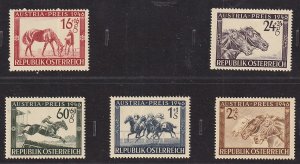 Austria   #B179-B183    MNH  1946   Race horses