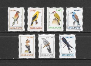 BIRDS - MOLDOVA #75-81  MNH