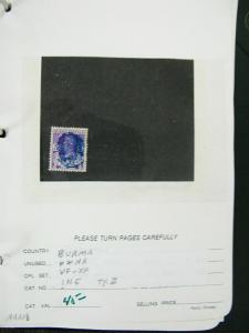 Burma Stamps Mint And Used Early Key Selection Catalogue $1,500