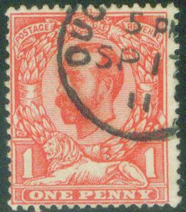 Great Britain Scott 152 KGV 1p with 1911 watermark 30