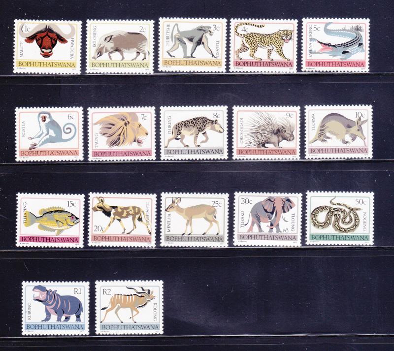 South Africa - Bophuthatswana 5-21 Set MNH Animals (A)