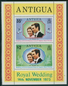 ANTIGUA SC#322a Princess Anne and Mark Philips Wedding S/S (1973) MNH
